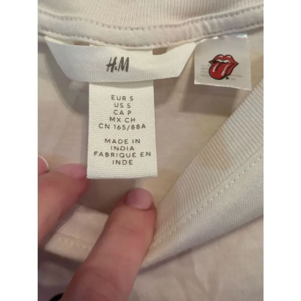 H&M White Graphic Tee The Rolling Stones - Picture 3 of 5